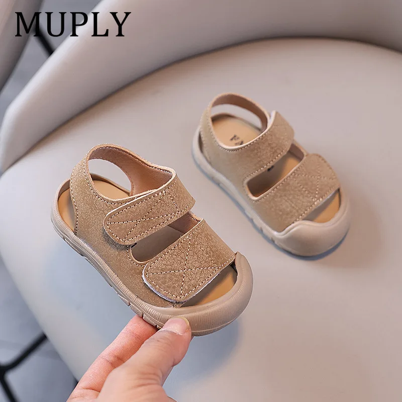 Anti-collision Baby Shoes Simple Baby Girl Baotou Sandals Walking Shoes Baby Soft Soles Comfortable Boys Beach Shoes 3 Years Old