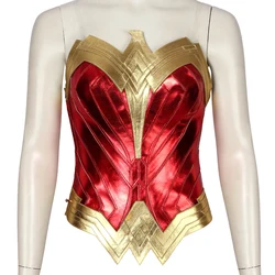 Halloween Party Diana Prince Cosplay Wonder Girl Costume Adult Super Heroine Women Red Outfit Party Sexy Top Skirt
