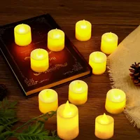 With Battery Flickering LED Candle Tealights Candles Flameless Wedding Home Christmas Decor Candle Battery Light 1/3/6/12/24/PCS