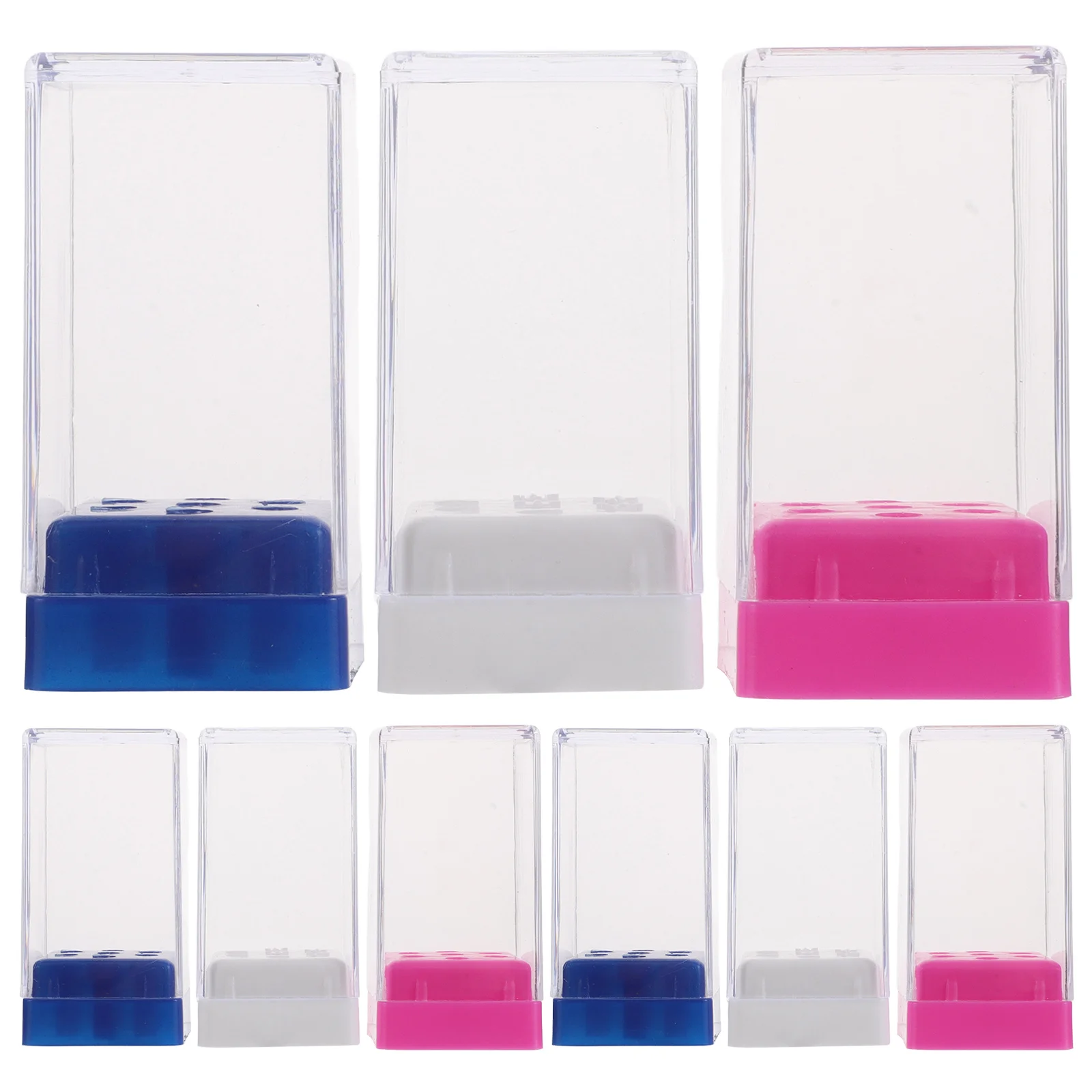 

9Pcs Nail Drill Bits Organizer Compact Dustproof Storage Box with Display for Nail Grinding Heads Manicure Supply
