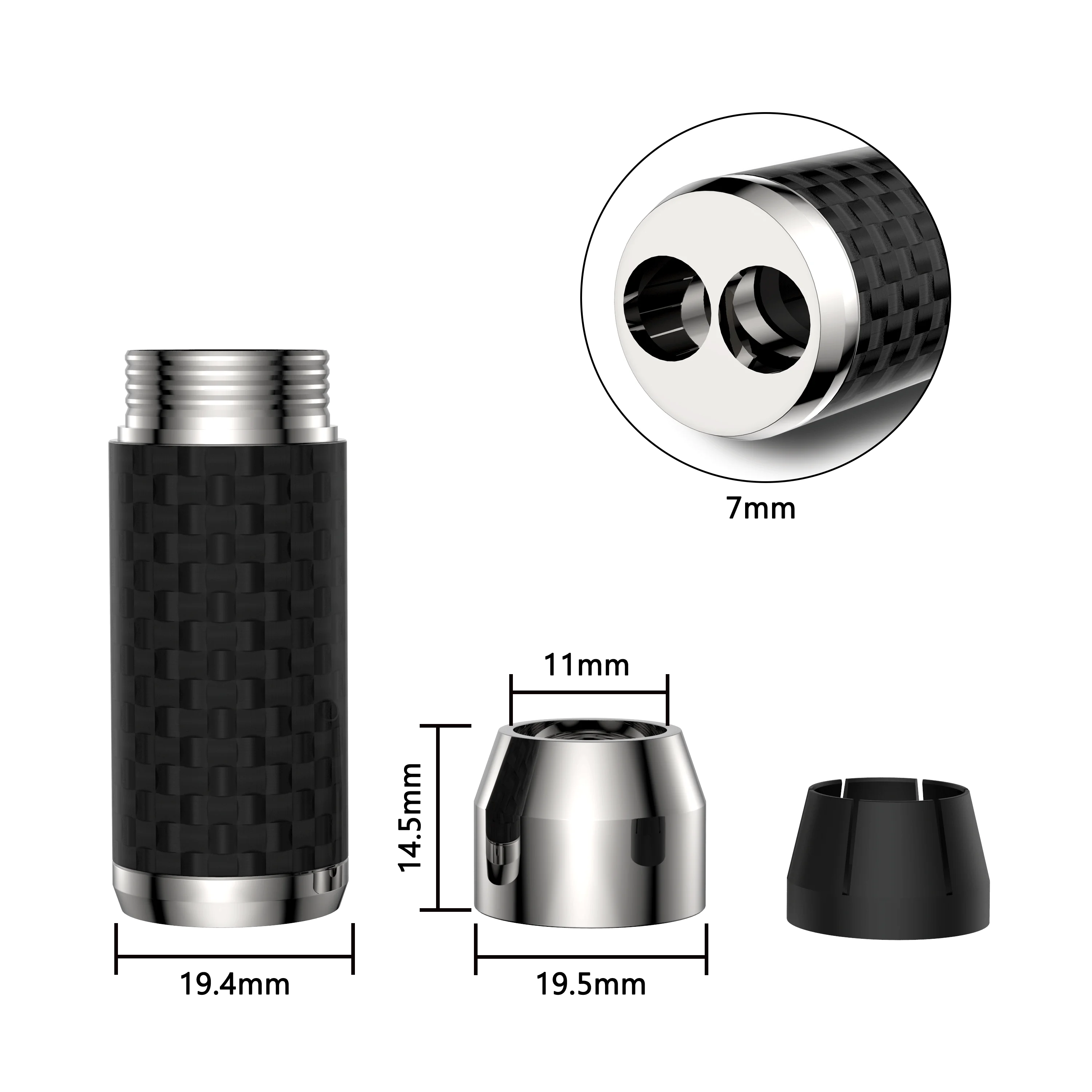 4Pcs 11mm to 2x7mm holes Carbon Fiber Pants Boot Y Splitter DIY Speaker Audio Cable Wire pant