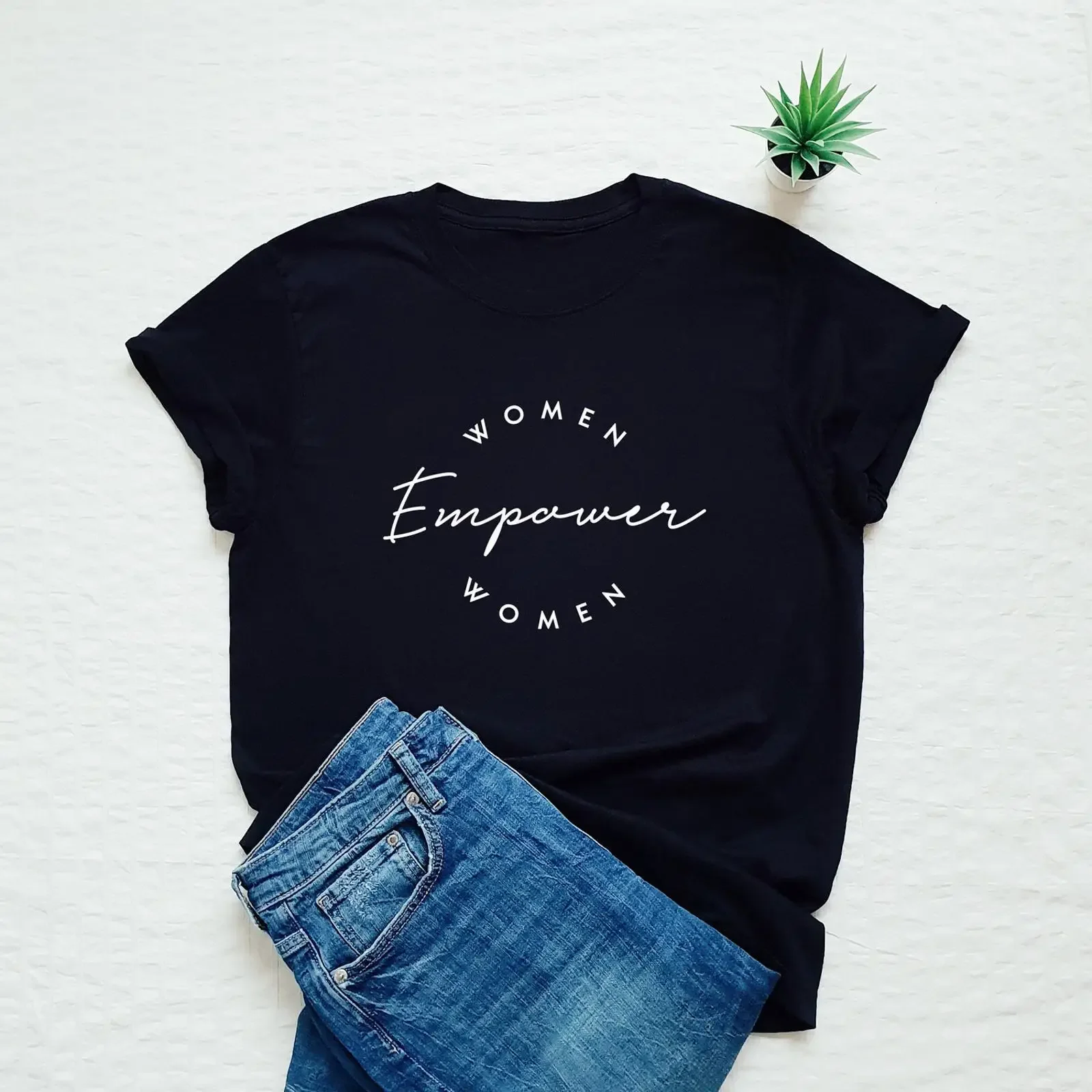 Women Empower Feminist T Shirt Girl Power Empowerment Casual  for International Women's Day vintage Washed graphic fashion