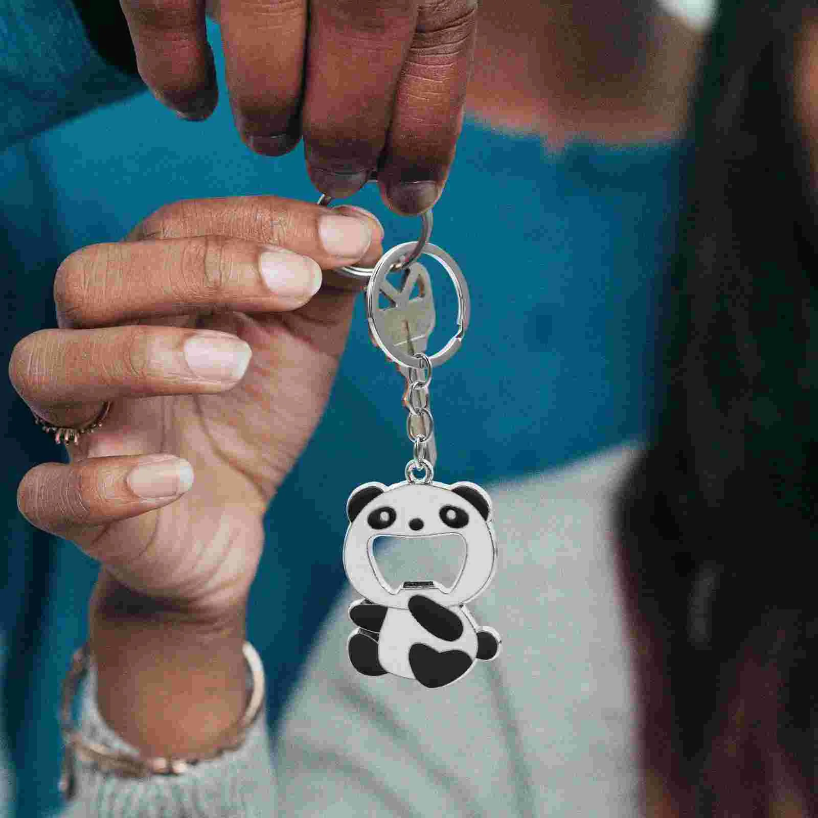 Panda Miss Man Wallet Keychain Card Bottle Opener Corkscrew Sine Bulk Cute for Women Ring