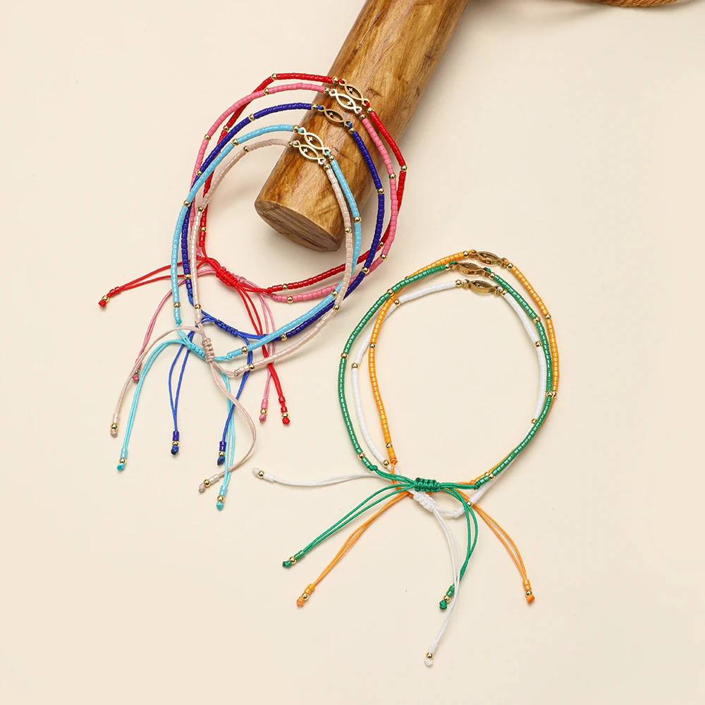 أساور ZMZY من الفولاذ المقاوم للصدأ للنساء ، مجوهرات مسيحية ، سمك ، صليب ، مسيحي ، بوهو ، ملون ، صيف ، بيع بالجملة