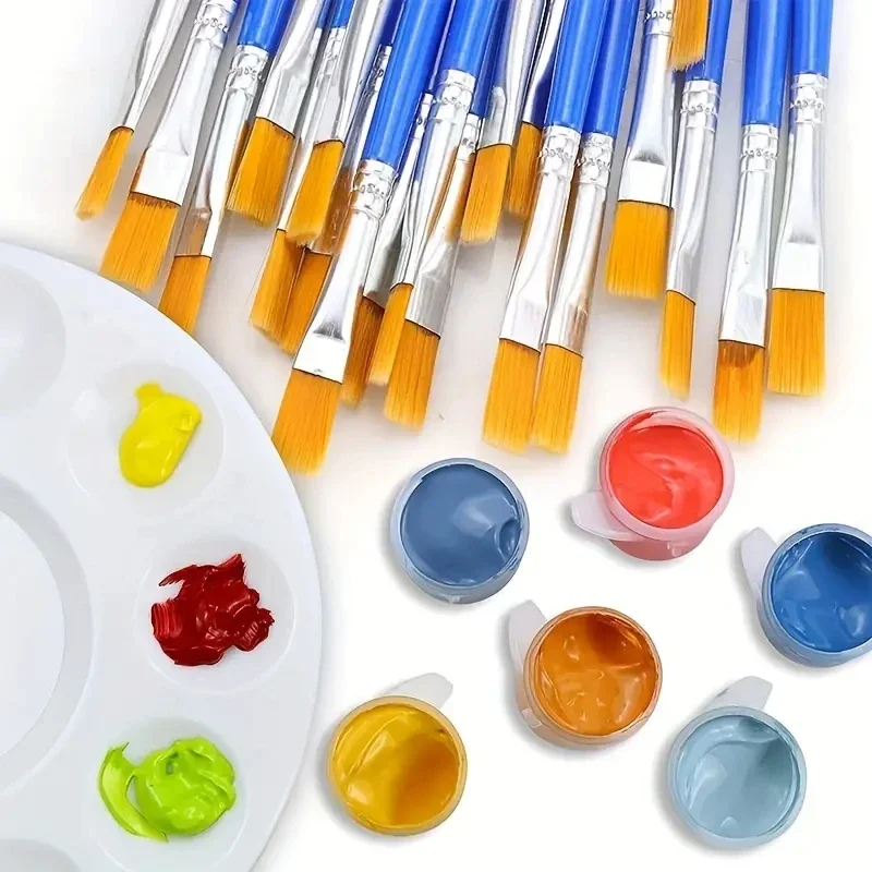 30 stücke Kleine Feine Nylon Haar Detail Flache Pinsel Für Zeichnung Aquarell Pinsel Pinsel Stift Für Student Kunst Schreibwaren – Detail 6