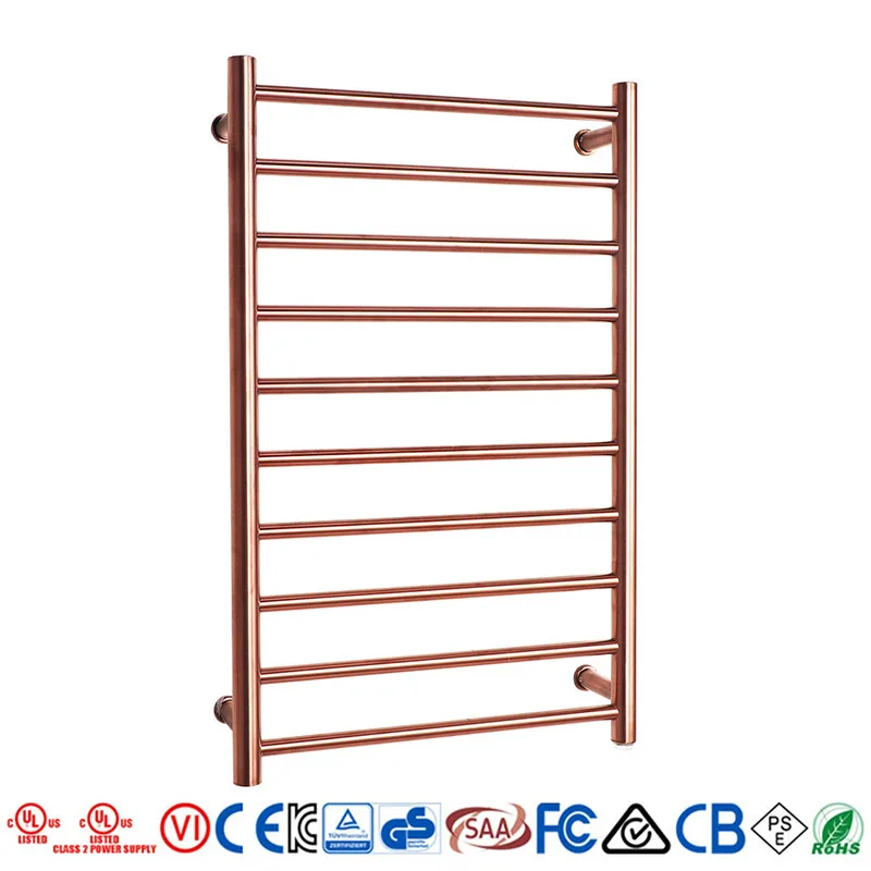 

IP56 Fashion wall mounted Gold Towel warmer rack AC110-240V 162W 304 stainless steel waterproof Electric towel rack for bathroom