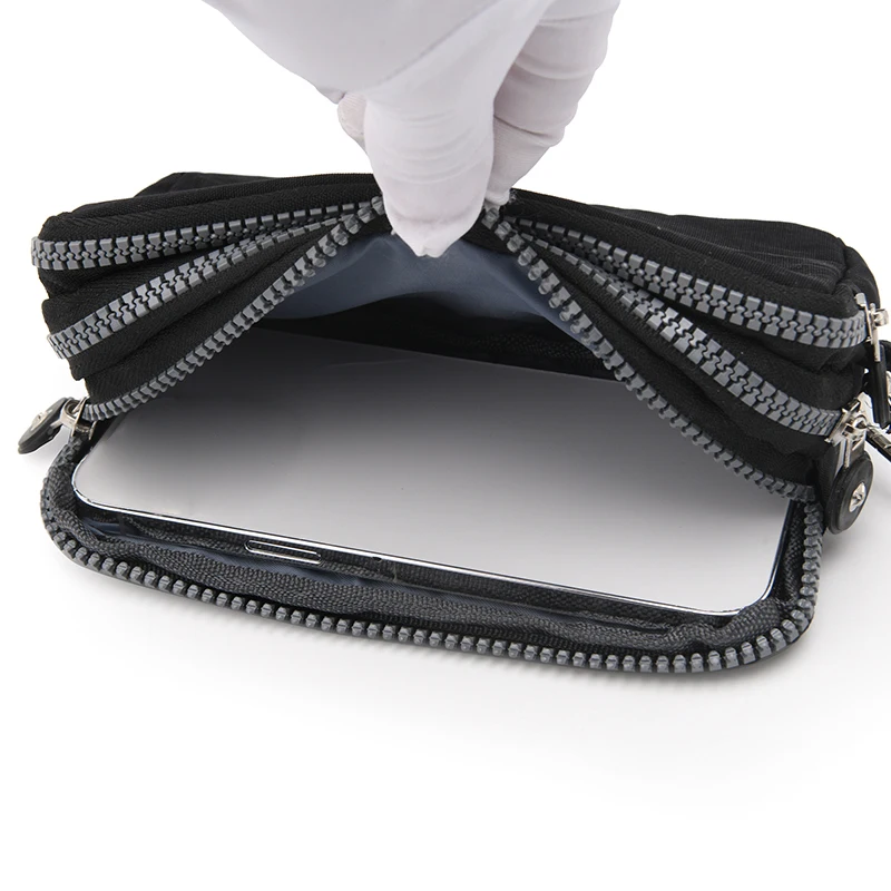 Three-layer Zipper short Mobile Phone Bag Fashion Hand Makeup WOMEN's Bag Portable change Waterproof Multi-layer Pocket Bag image 4