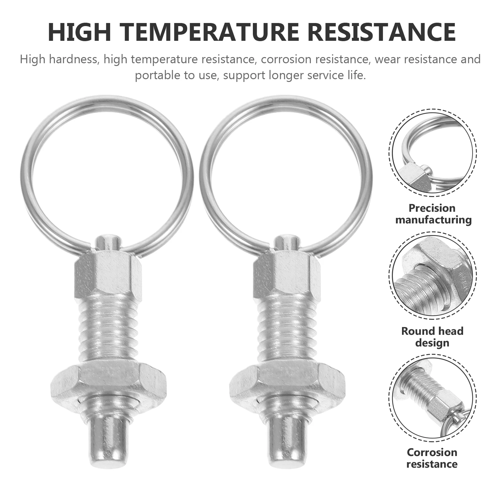 10 Pcs Farm Yard Greenhouse Knob Plunger Spring Pin Pull Index Positioning Self-locking 10pcs Plungers Bolt Steel Indexing