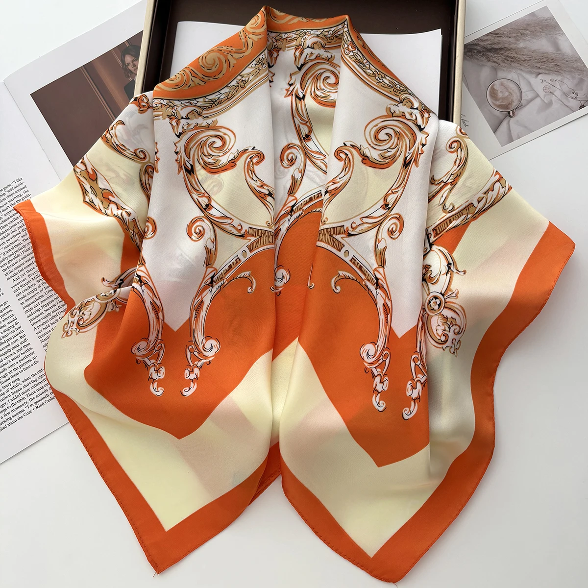 1PC Luxus Quadrat Schal Für Frauen 70*70cm Strand Schal Mode Dame Haar Kopf Bandana Wraps Weibliche halstuch Hijab Schal – Detail 14