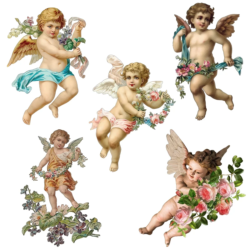 Three Ratels QCF331 Vintage European Angel Mercy Saints Classic Mural Style Customized Art Wall Sticker