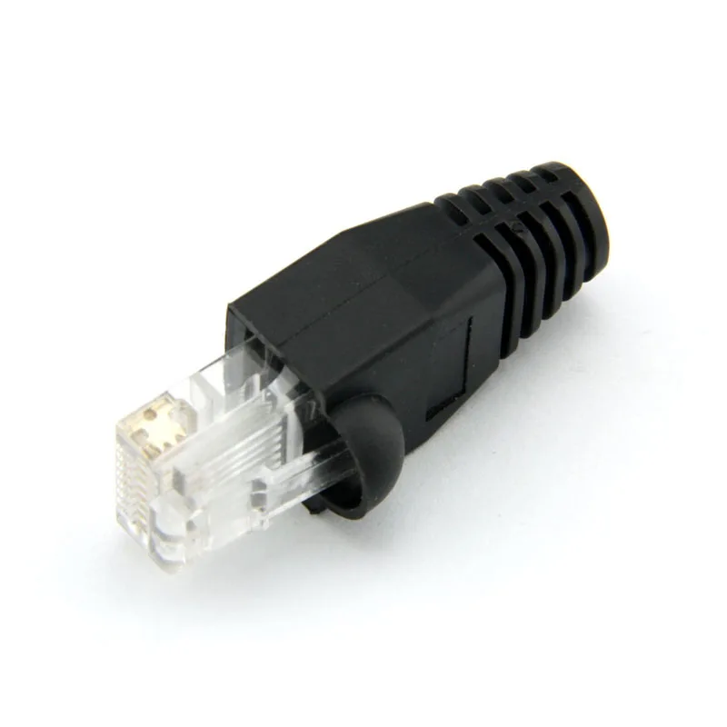 100 個 RJ45 Cat6 Cat5E プラグイーサネットネットワークケーブルストレインリリーフブーツ RJ45 プラグソケットブーツキャップ RJ-45 コネクタ 6 色
