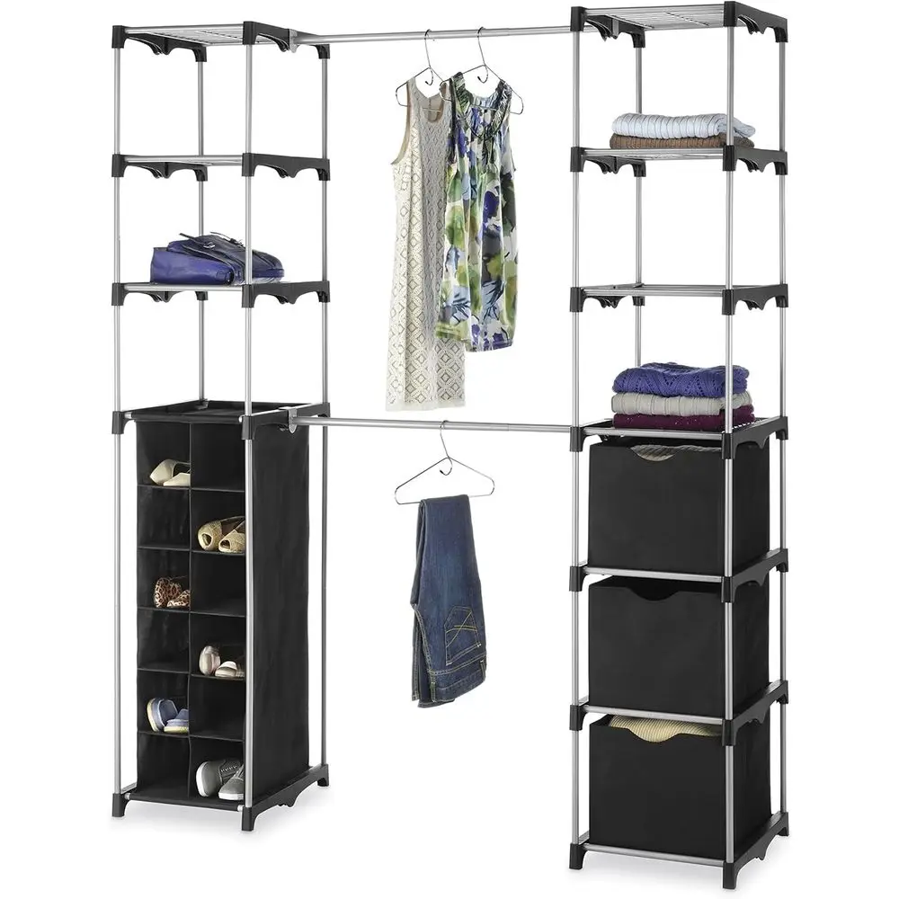 Deluxe Double Rod Adjustable Closet Organization System