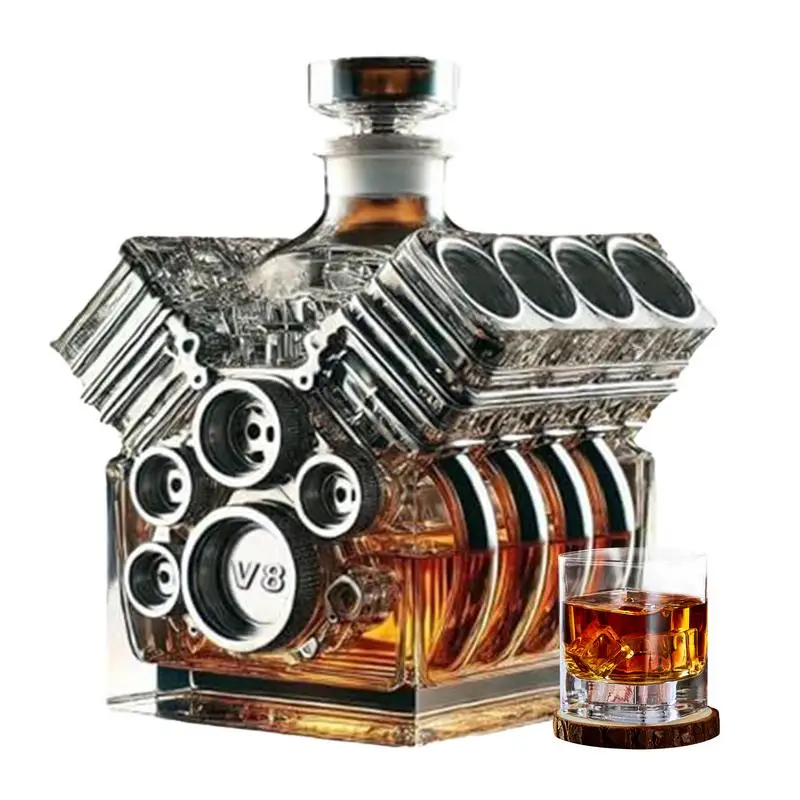 

Whiskey Bottle Alcohol Decanter V8 Engines Shape Wine Decoration Bar Gadgets for Tequila Bourbon Brandy Birthday Retiremen
