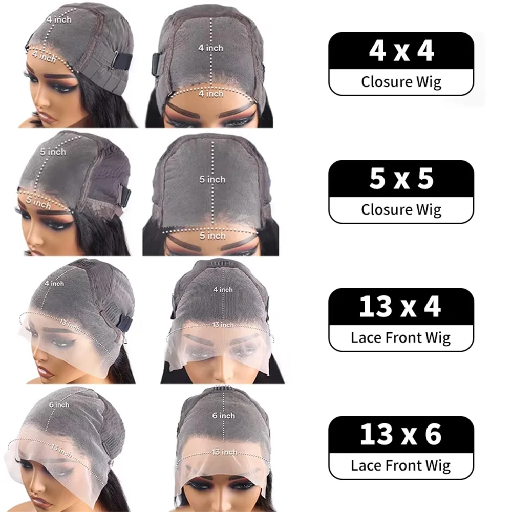 여성용 무접착 딥 웨이브 레이스 프론탈 가발 5x5 4x4 글루리스 밥 가발 곱슬머리 인모 가발 250 밀도 즉시 착용 가능