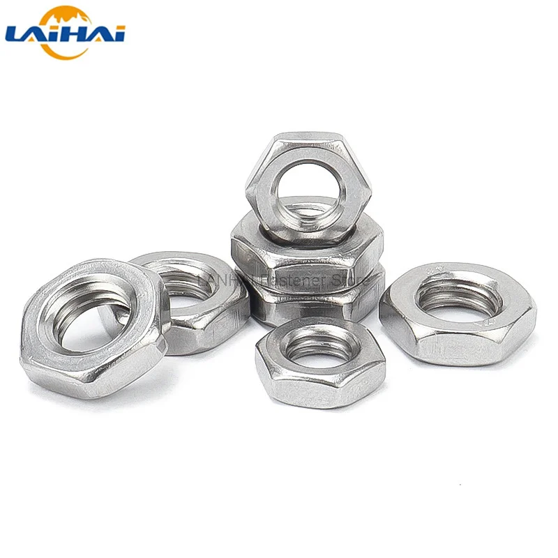 

2/25pcs M2 M2.5 M3 M4 M5 M6 M8 M10 M12 M14 M16 304 A2-70 Stainless Steel Flat Hex Hexagon Thin Nut Jam Nut DIN439 GB6172