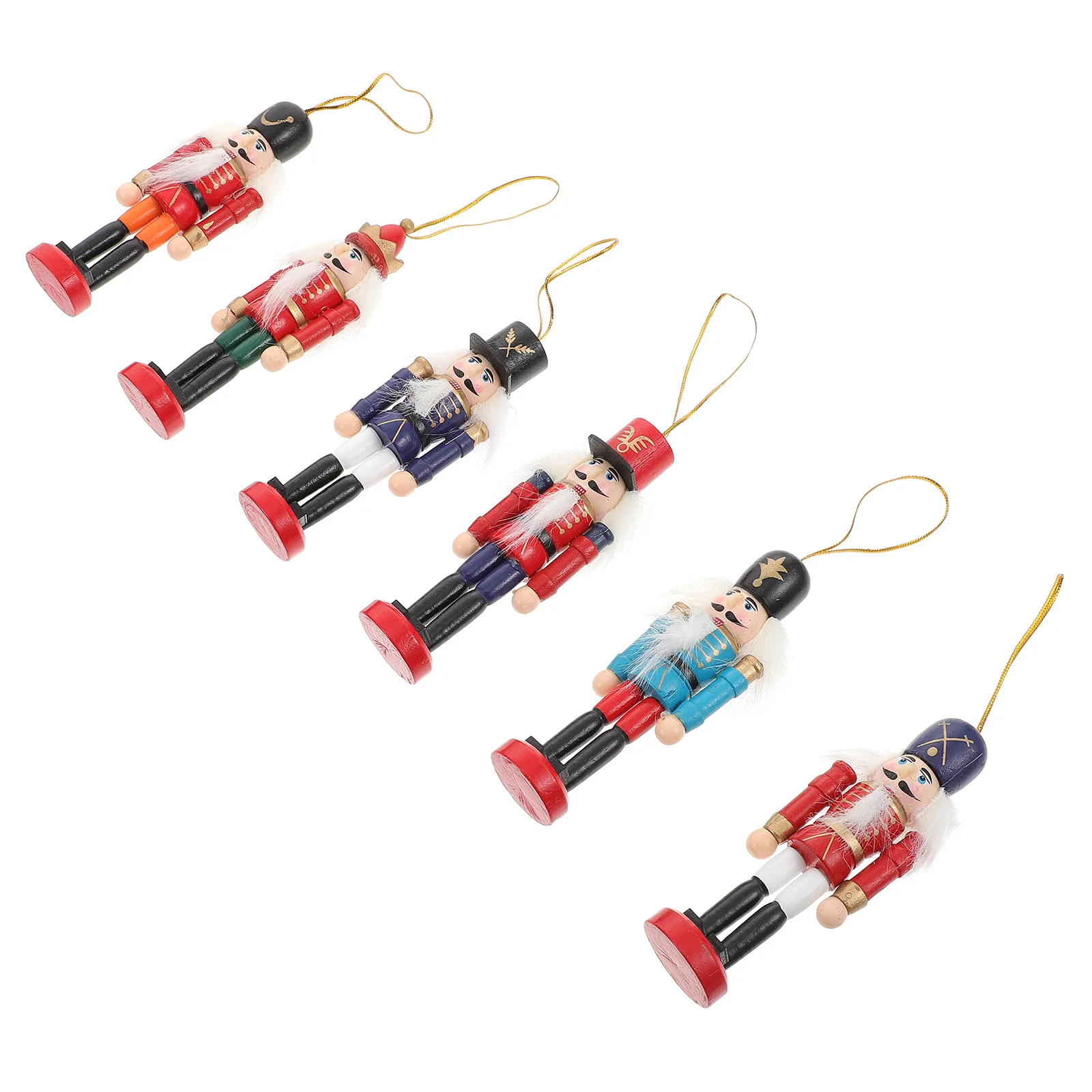 

1Set Wooden Nutcracker Soldier Decor Premium Safe Material Fine Workmanship Beautiful Festive Desktop Ornament