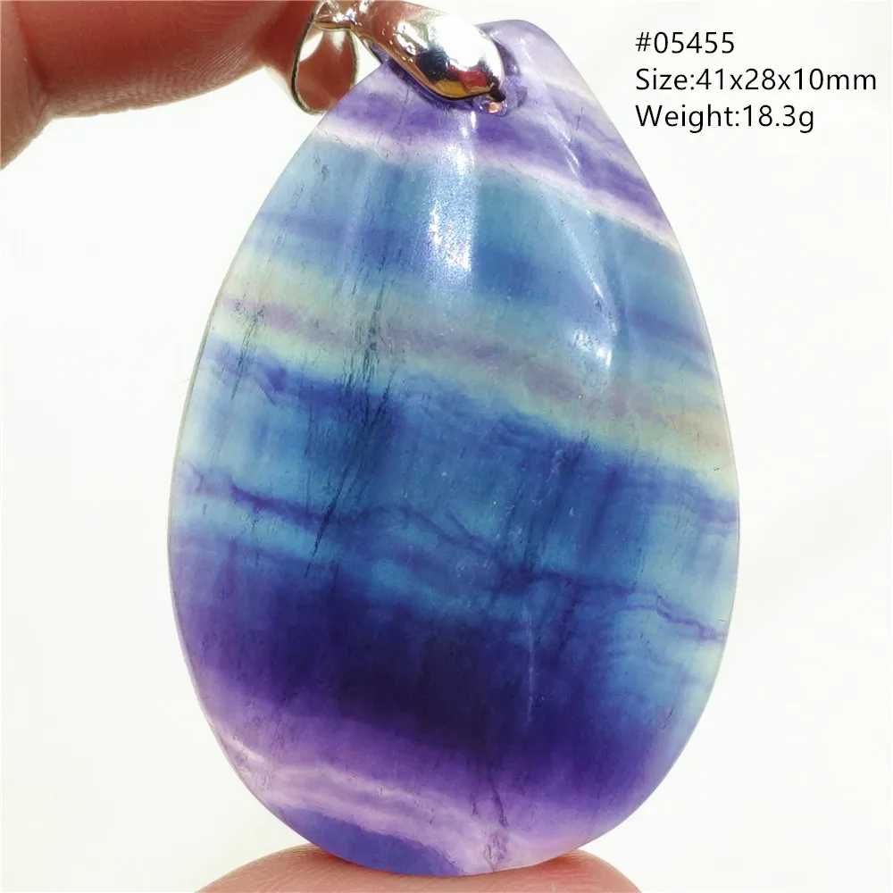 

Natural Blue Fluorite Quartz Pendant Necklace Water Drop Crystal Red Colorful Fluorite Rainbow Jewelry Woman Men AAAAA