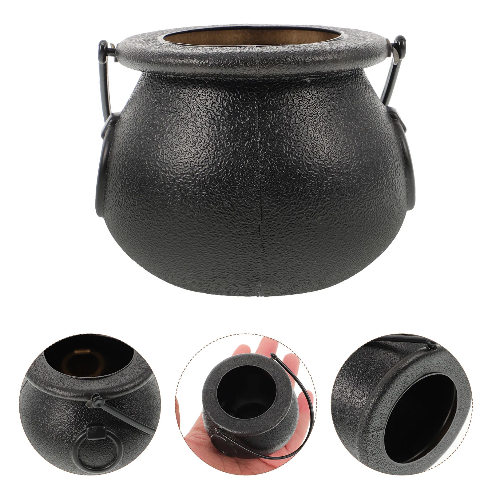 

8 pcs 5X7Cm Witch Candy Jar Plastic Halloween Party Decoration Black Snack Holder Bucket Gift Storage Container Costume Props