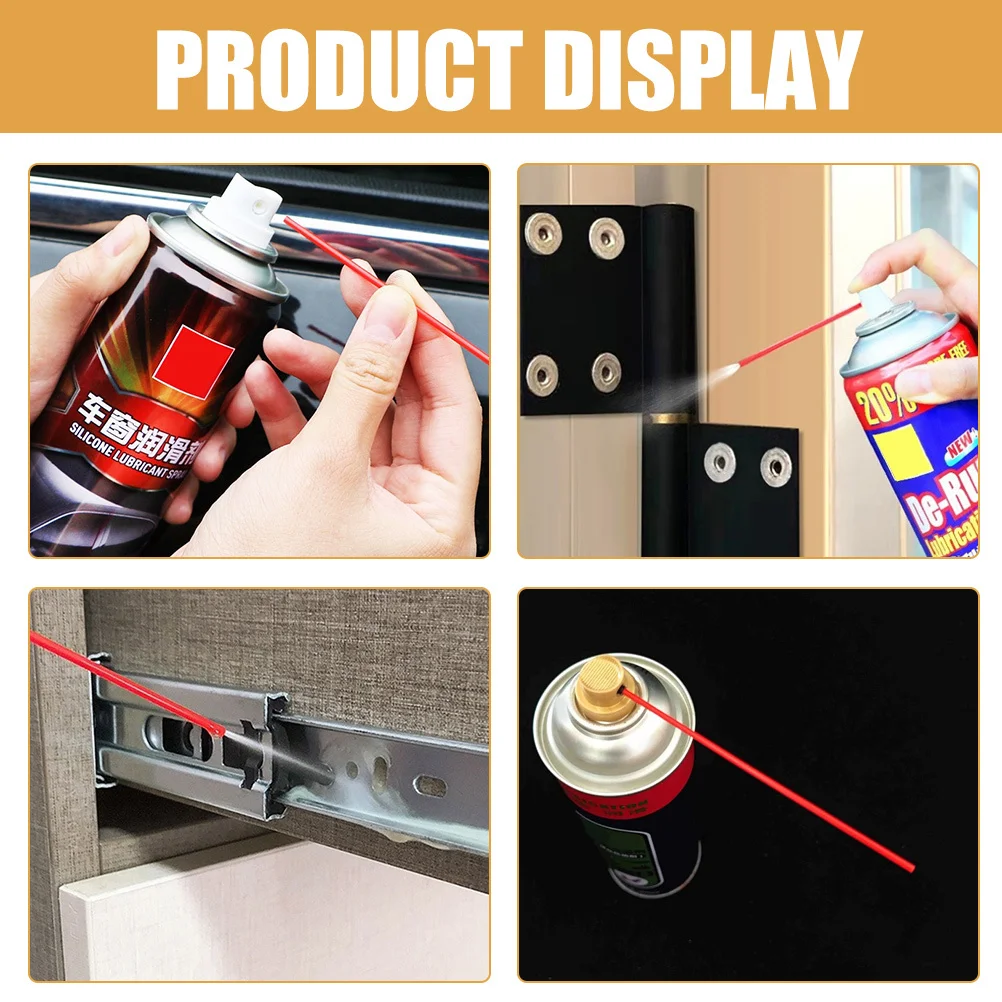 100Pcs Sprayer Can Extension Straws Heavy Duty Plastic Replacement Nozzles for Rust Remover High Pressure Cleaning