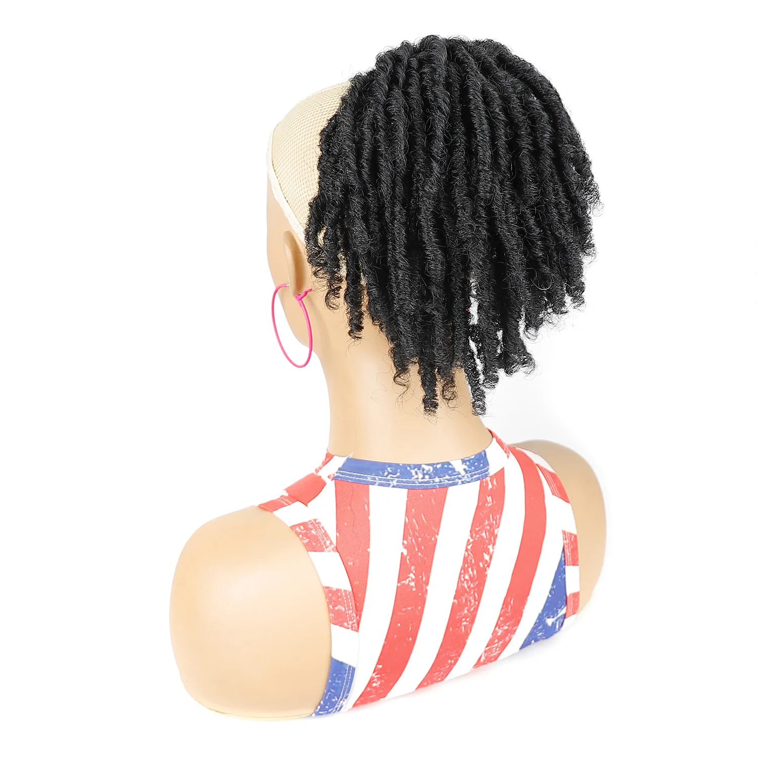 

Synthetic Hair Extension Short DreadLocks Bun Loc Accessories Clip in on Ponytails Hair Bouncy Curly Ponytails