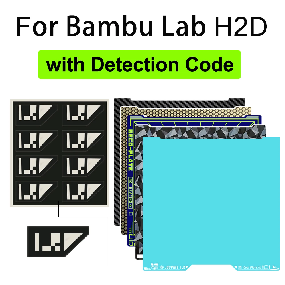 Para Bambu Lab H2D placa de construcción con código de escaneo Lidar Bambulab H2D actualización suave texturizado resorte acero Bambulab H2D Accesorios