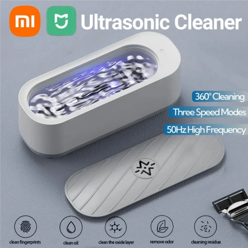 Xiaomi Mijia Ultrasonic Cleaning Machine 50KHZ High Frequency Vibration Deep Clean USB Rechargeable Jewelry Glasses Cleaner