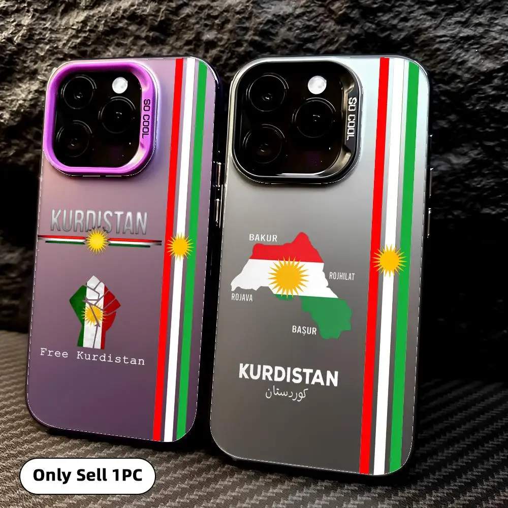 

Kurdistan Flag Phone Case For iPhone 17 16 15 14 13 12 11 Pro Max Air Colorful Matte Laser Aurora Shockproof