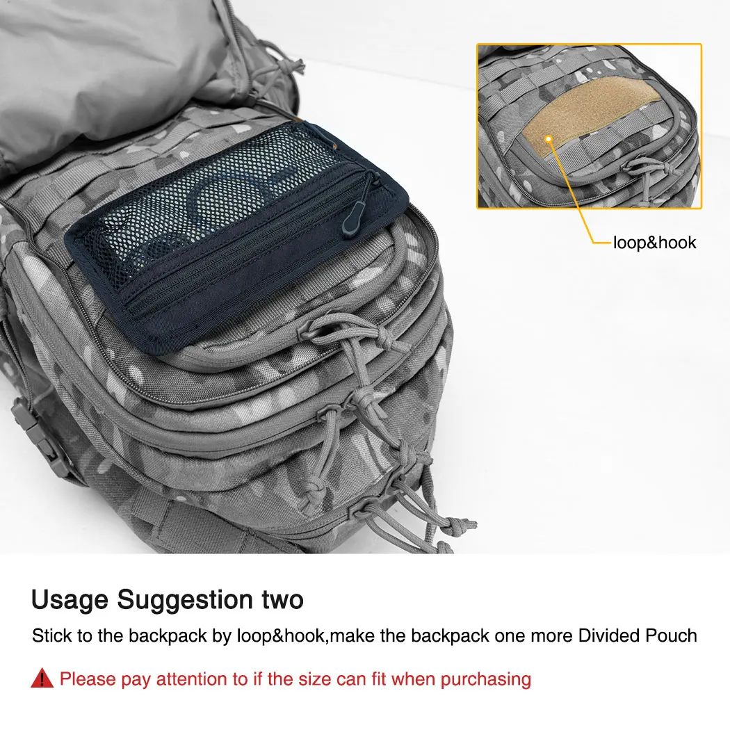 IDOGEAR التكتيكية كيس شبكي إدراج وحدات مقصورة حقيبة فائدة المنظم المشرف الحقيبة EDC صافي الجيب ث/هوك السحابات 35112