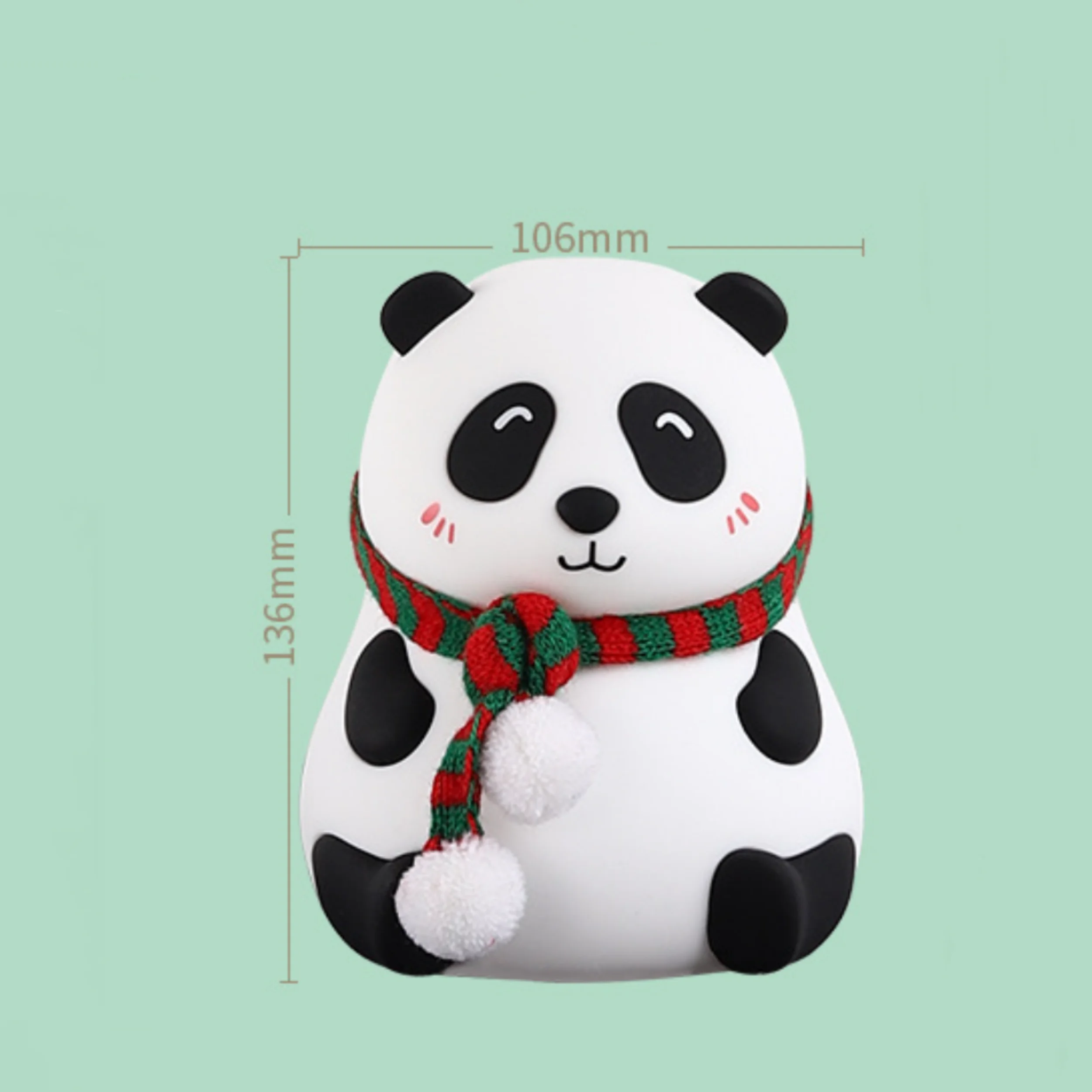 Mini Panda Night Light, Bedroom Bedhead USB Charging Sleeping with Pat Lamp Table Atmosphere Light Silicone