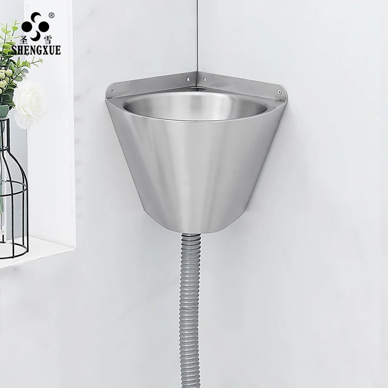 

Shengxue stainless steel wash basin small apartment wall-mounted washbasin balcony mobile toilet triangular basin s