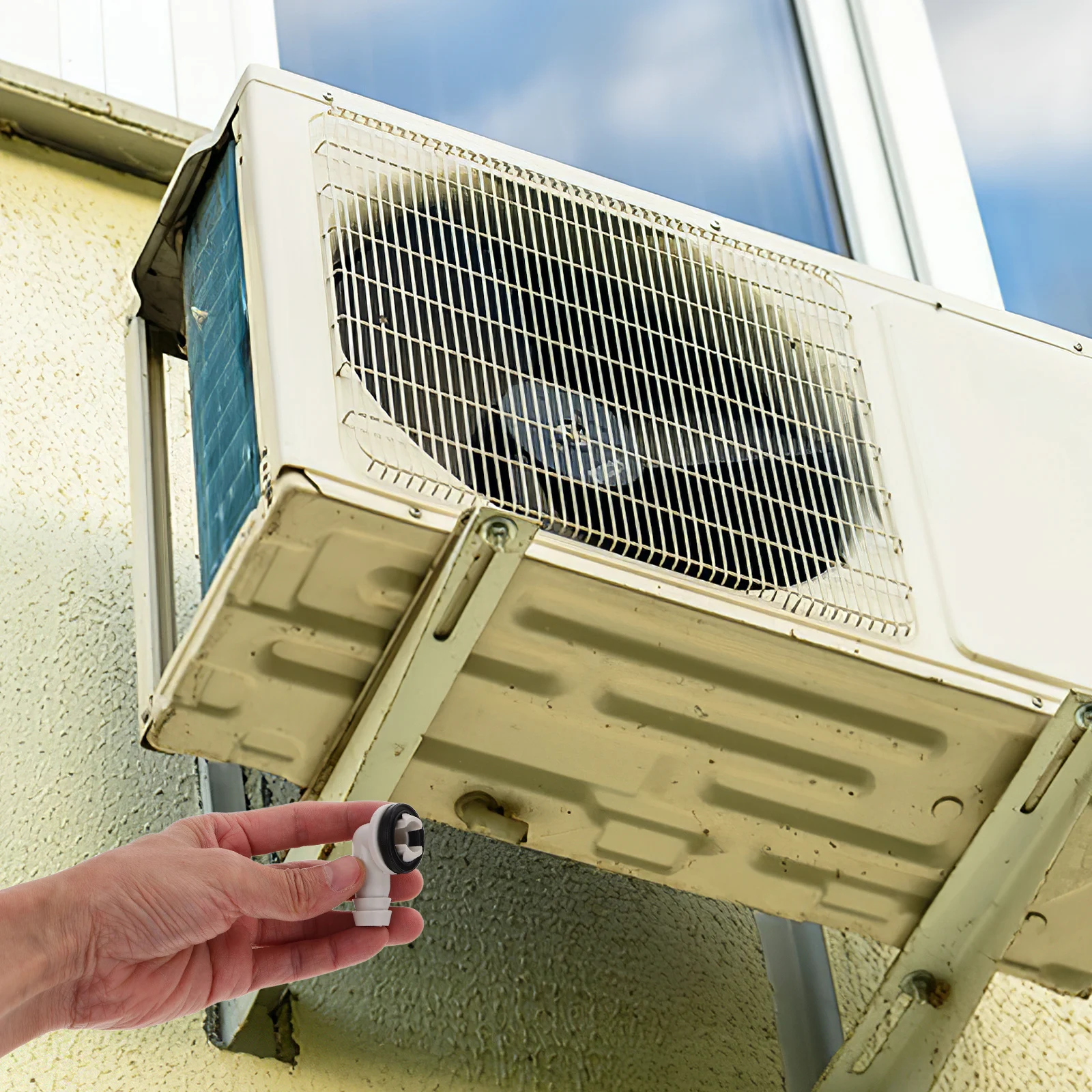 2 قطعة نافذة الصرف وحدة تكييف الهواء موصل التوصيل المكثف موصل الخرطوم سبليت وحدة التيار المتناوب تركيب الهواء البلاستيكي