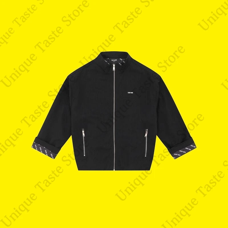 Jackson Wang TEAM WANG Jacket High Quality Version Lining All Over Print Stand Collar Jacket Fashion Autumn Loose Coat Tops