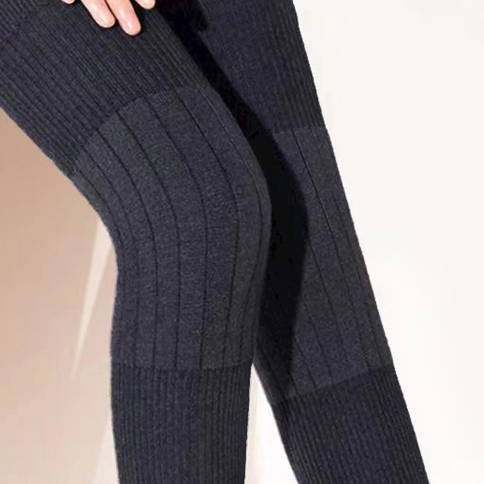 Joelheiras de caxemira engrossadas unissex inverno proteção conjunta à prova de frio perna almofada conjunta esportes sem costura joelheira engrossar alongar