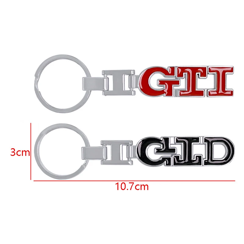 GTI GTD Logo Car Keychain Key Chain Auto Badge Key Ring Accessories For Volkswagen Rline R Polo Passat Magotan Tiguan Jetta CC