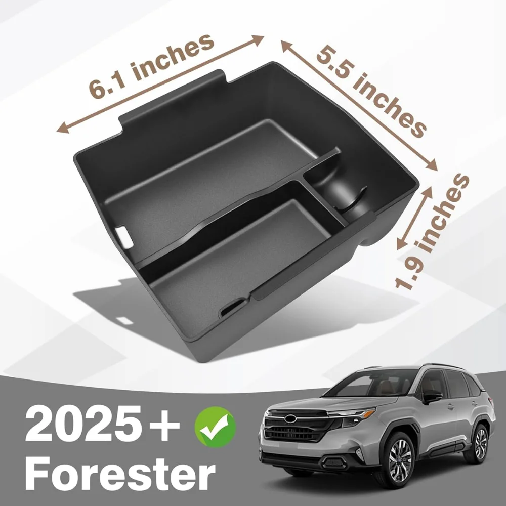 For Subaru Forester 2025 Center Console Tray Armrest Divider Durable ABS Functional Storage Box Car Interior Accessories
