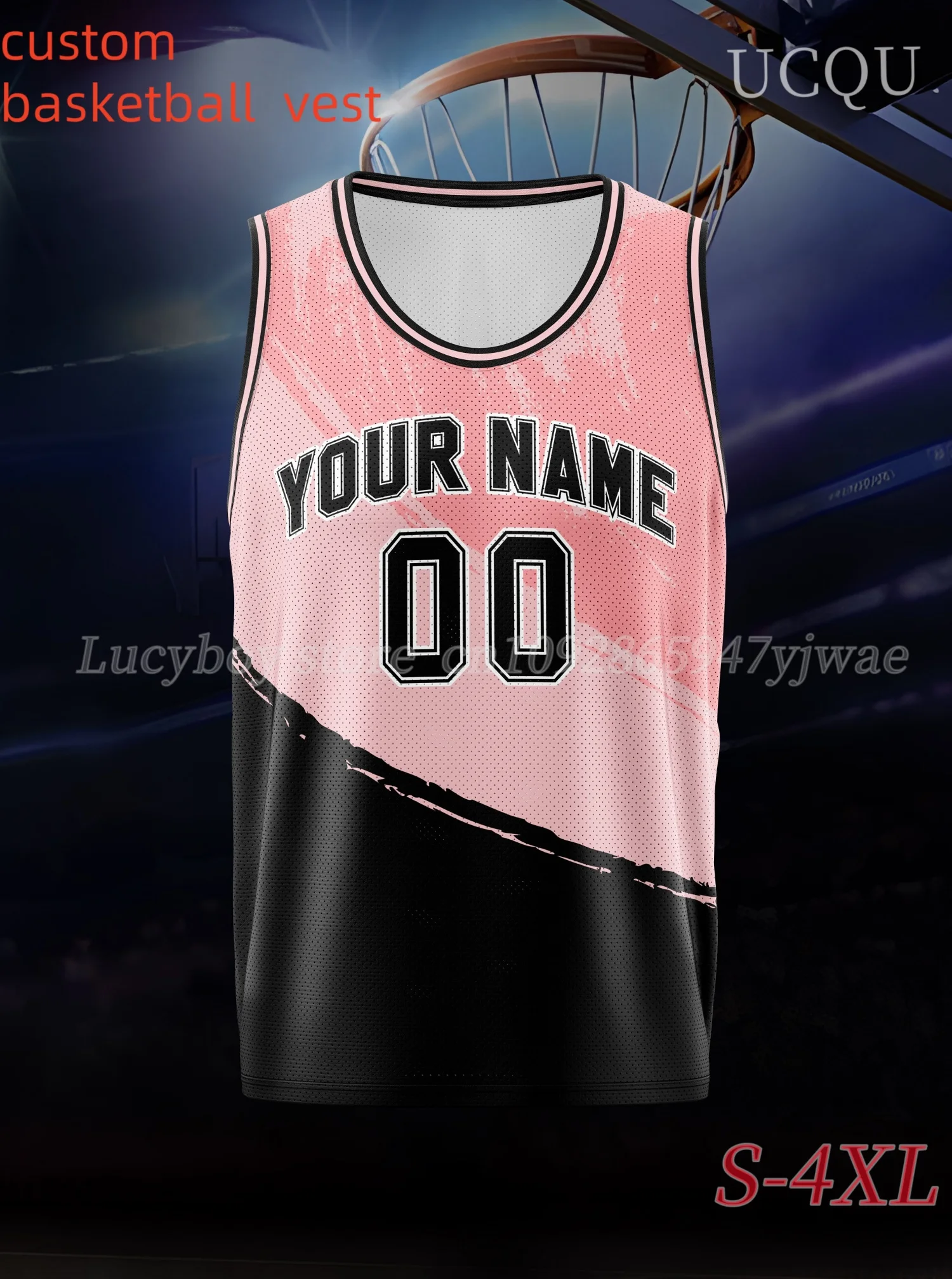 1 Pc Customized  Men Basketball vest round neck Number Name Competitive sports Sleeveles Basketball Jerseys T-Shirt Men Clothing