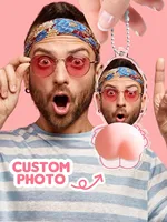 Custom Face Keychain with Soft Squishy Butt Personalized Funny Photo Key Ring Unique Gift for Friends 4