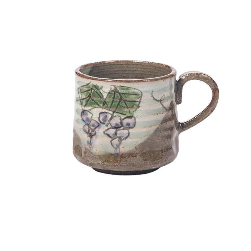 Mug Japanese style rough pottery feng shui cup hand-painted cute cartoon cup