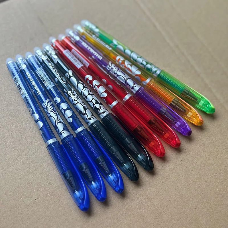 

10pcs Set Erasable Gel Pen, 0.5mm, Black/Blue/Green/Red - Thermosensitive, Plastic Holder Ideal for Office and School Use Pens