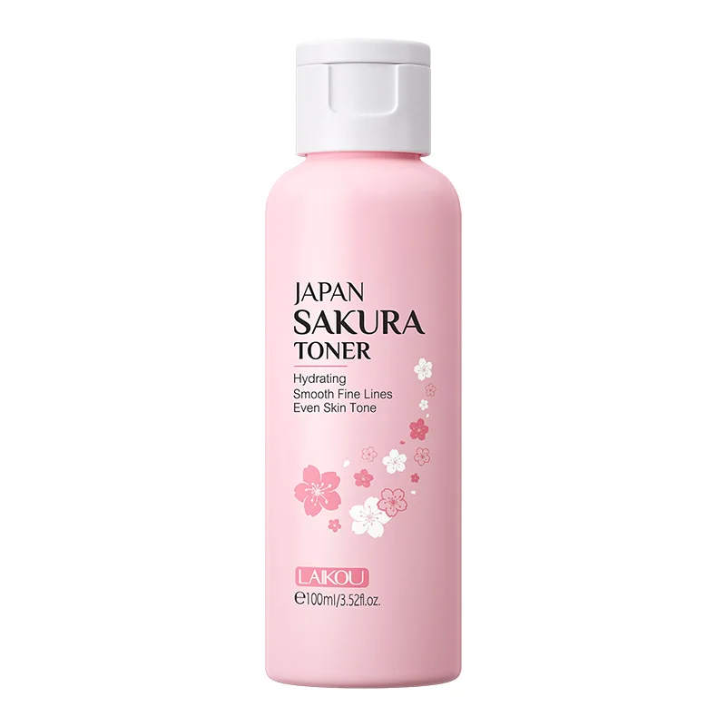 LAIKOU Cherry Blossoms Face Tonic Deep Moisturizing Oil-control Shrink Pores Makeup Water  Care Sakura  Skin Toner 100ml