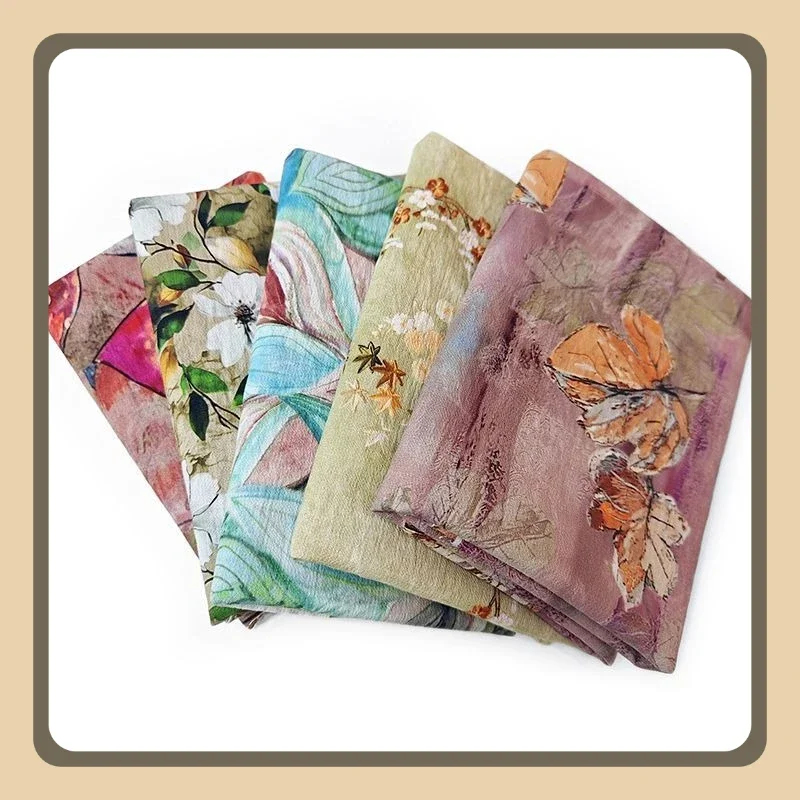 Tela de algodón con estampado Digital de textura arrugada de corteza de árbol, elástico transpirable para primavera y verano, ropa para mujer, tela de jardín DIY