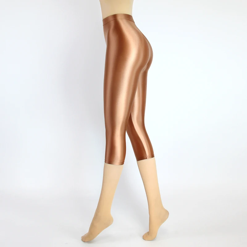 Satin Silky Smooth Women Pants Sexy Tight High Waist Gloss Pants Capris Yoga Sports Joggers Sweatpants Women Pants Bottoms image 3