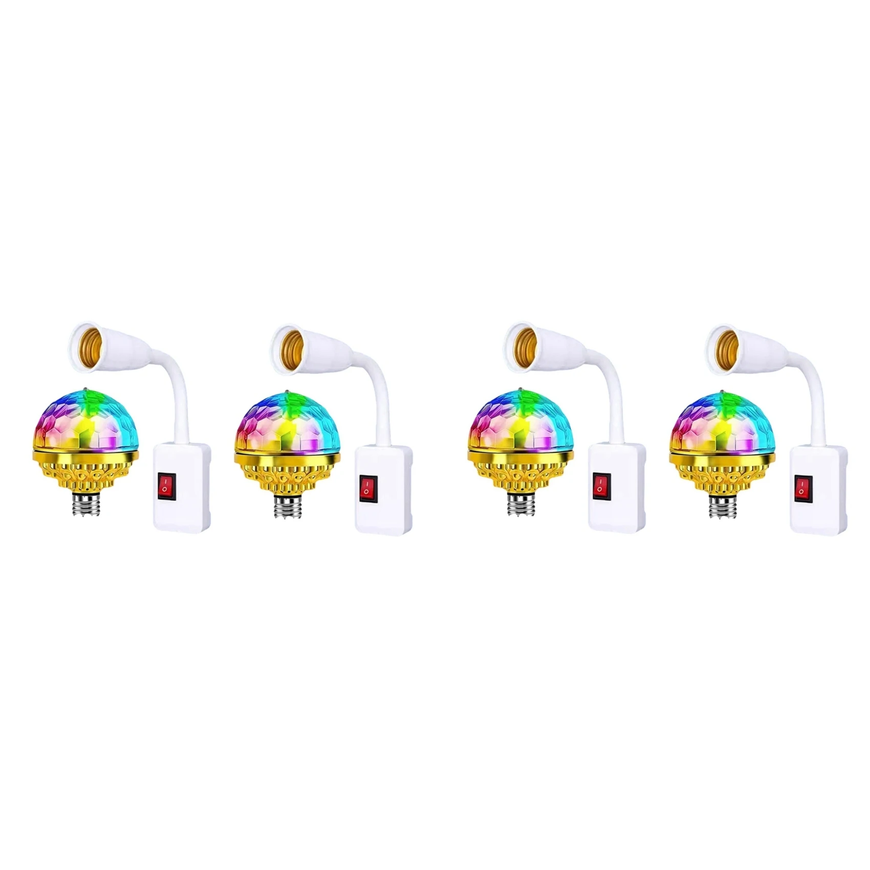 

2025 Trend 4X Disco Light For Christmas Colorful Rotating Disco Light With Sockets E27 Rotating Disco Light Plug In