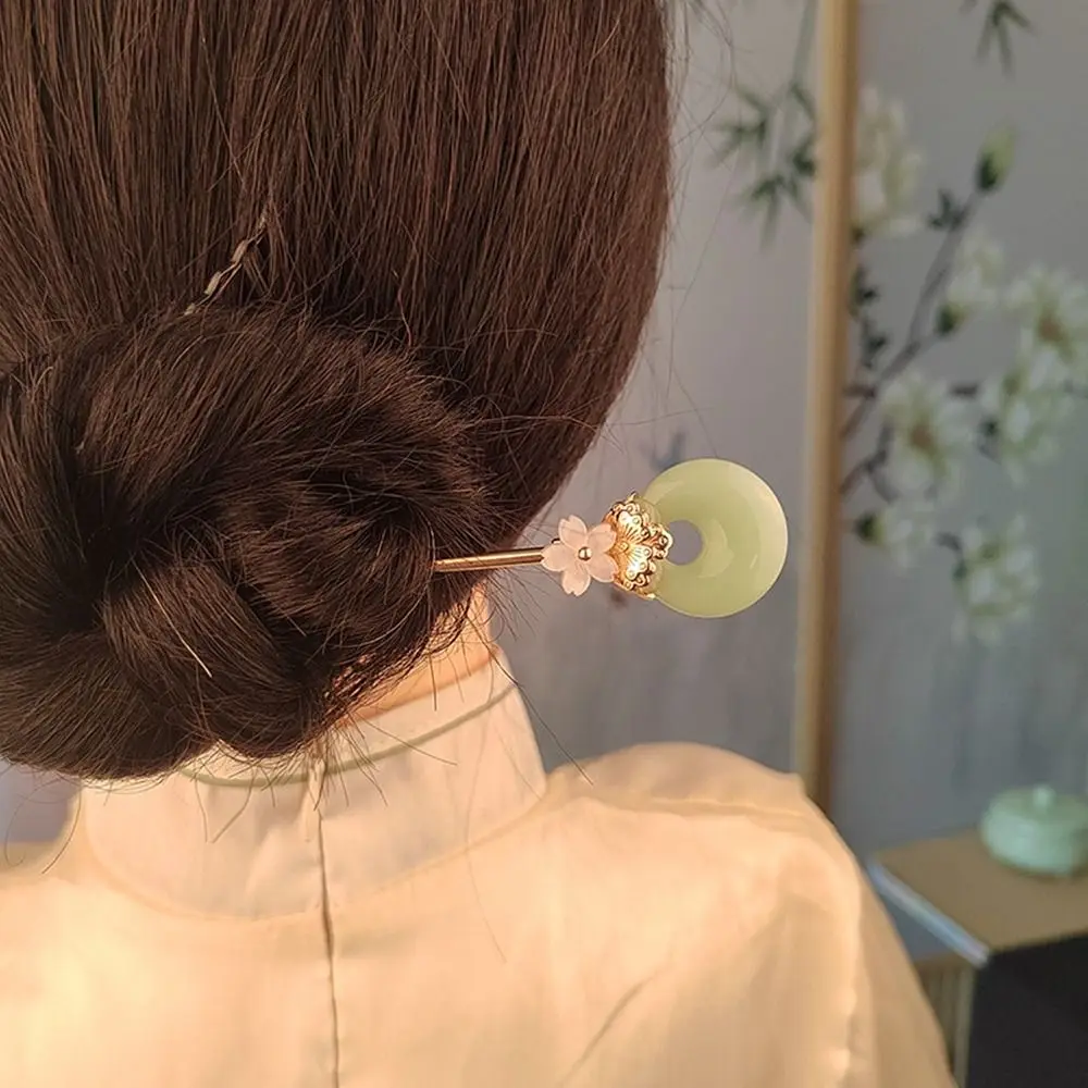 Safety Buckle Flower Hairstyle Design Tool Ancient Headwear Hanfu Hair Sticks Ancient Style Hairpin Chinese Style Headwear view 3