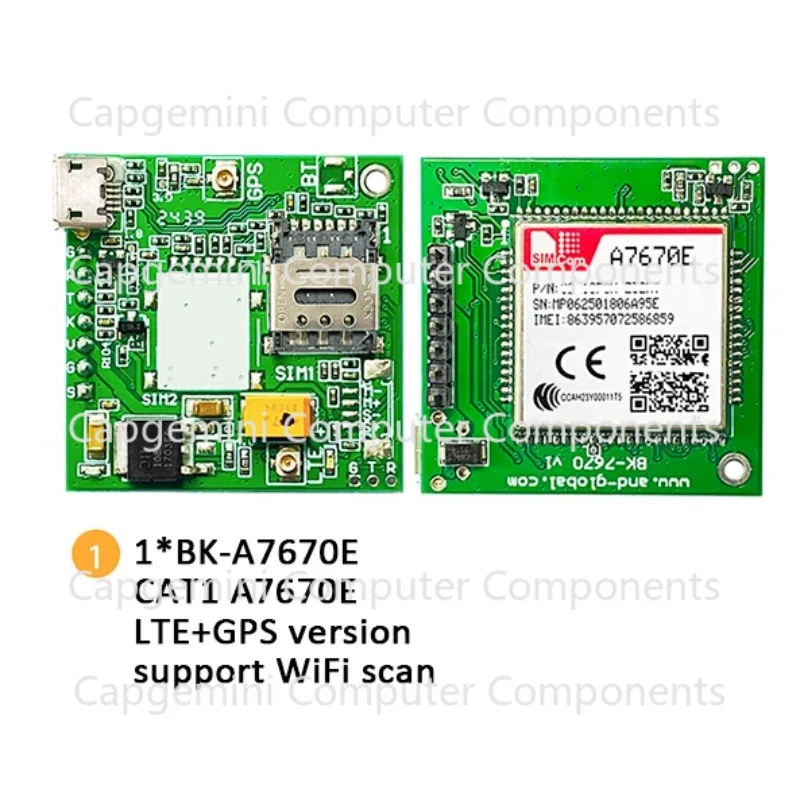 

A7670E Полный SIMCOM 4G Cat 1 с GSM GPS BK-A7670E