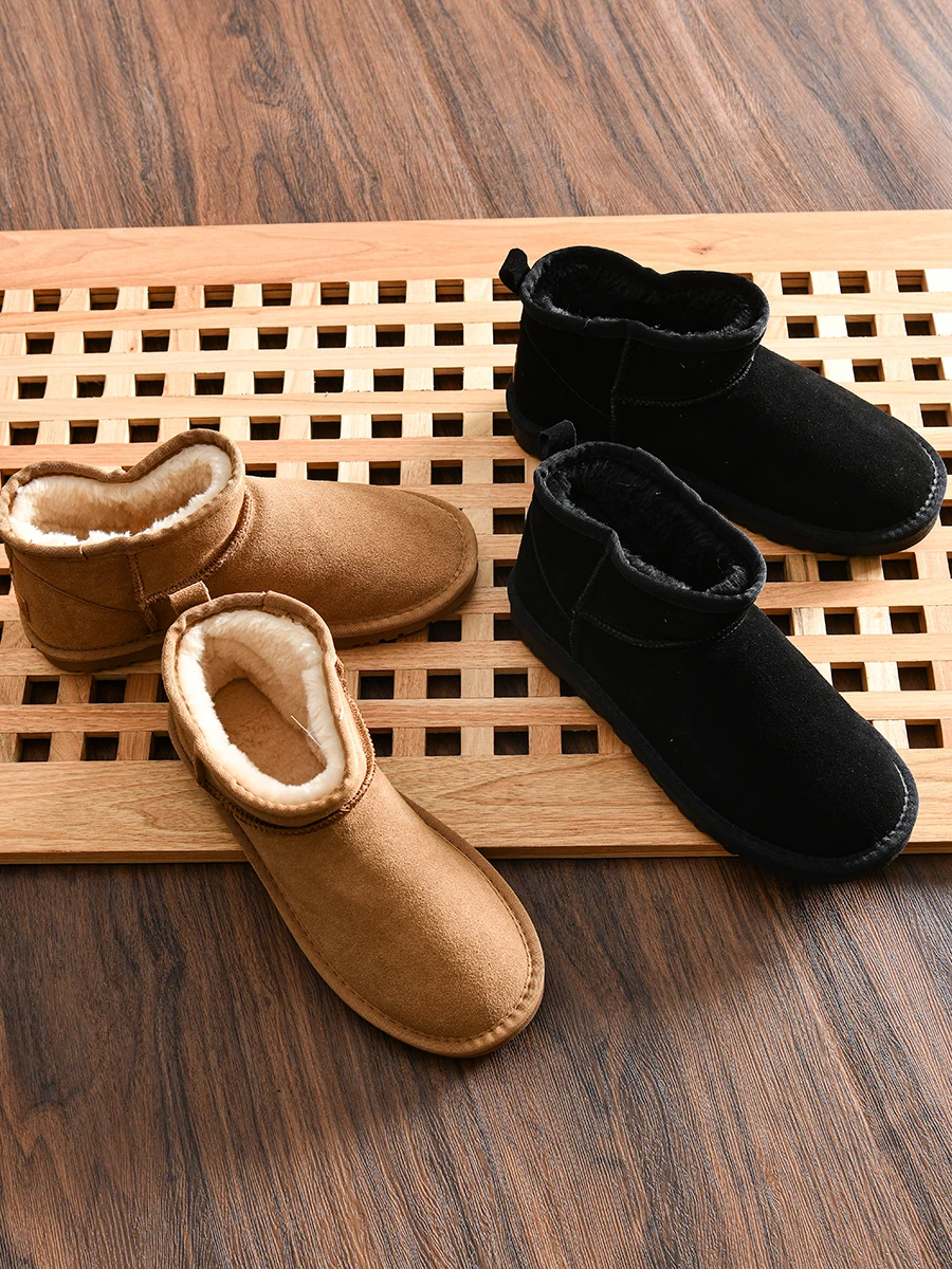 classic-style-men's-winter-thick-warm-fashionable-casual-color-leather-fur-integrated-snow-boots-daily-leisure-rubber-sole
