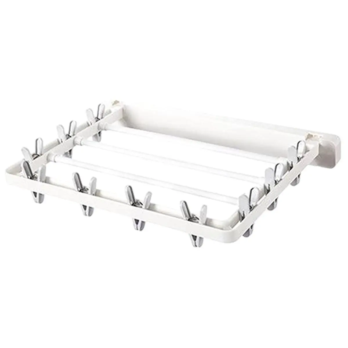 High Quality Folding Drying Rack Wall Mounted Drying Clip Windproof Folding Hanger Household Clothes Dryer Space Saving