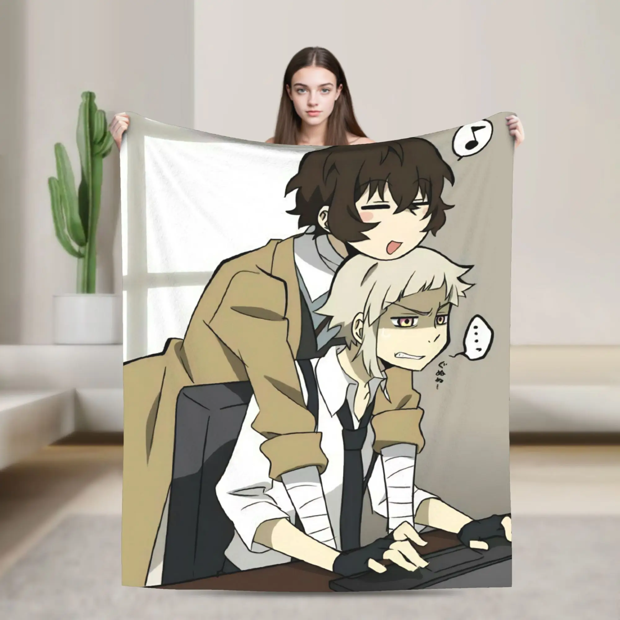Dazai Bungo Stray Dogs Blankets Coral Fleece Plush Decoration Lightweight Thin Throw Blanket for Bedding Outdoor Bedspreads