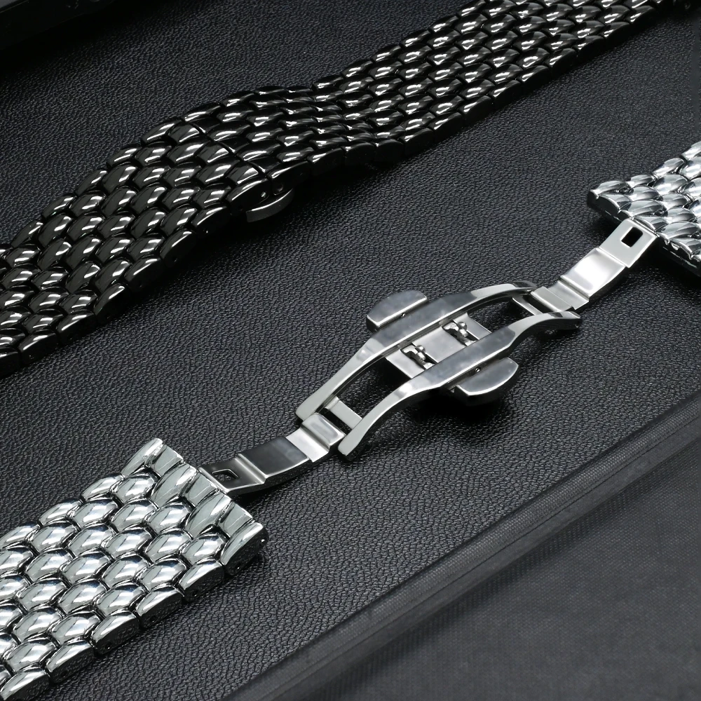 สายสแตนเลสสําหรับ Samsung Galaxy Ultra 47 มม.ผู้ชายหรูหราสร้อยข้อมือโลหะสําหรับ Samsung Galaxy Ultra 47 มม.สร้อยข้อมือ