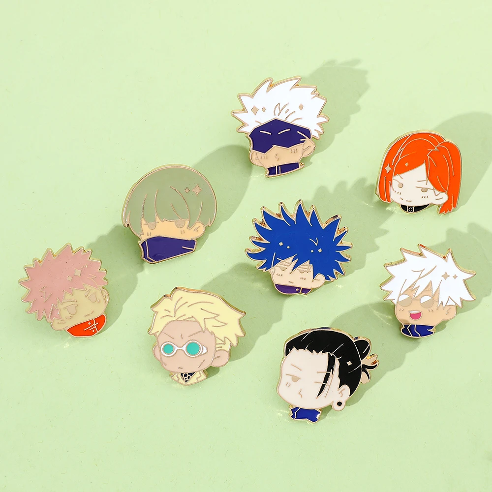 Anime Jujutsu Kaisen Brooch Gojo Satoru Yuji Custom Lapel Pins for Jacket Cosplay Badges Cartoon Funny Jewelry Gift for Friends